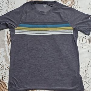 Old Navy Active Men's Heather Gray Tee with Stripes